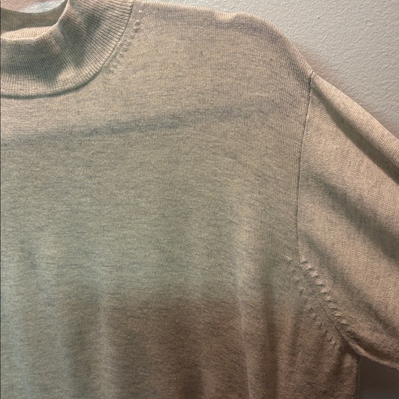 Neutral Silk Cashmere Mocneck Sweater SzM Unisex by Neiman Marcus - Picture 3 of 5